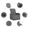 Recliner with Rising Aid Grey Faux Leather