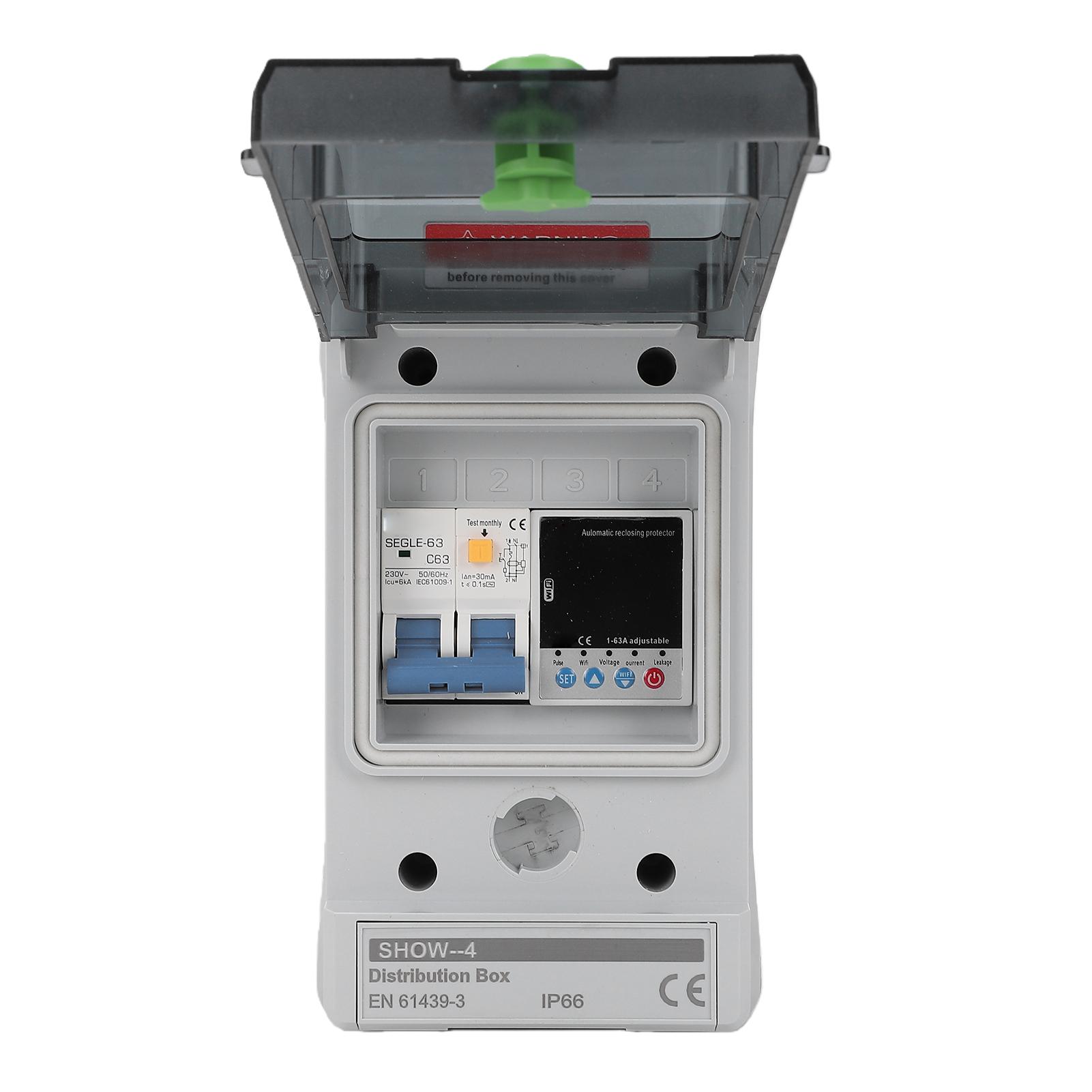 

WiFi Circuit Breaker and Smart Energy Meter 63A Multi Functional APP Control Smart Circuit Breaker for Home RV