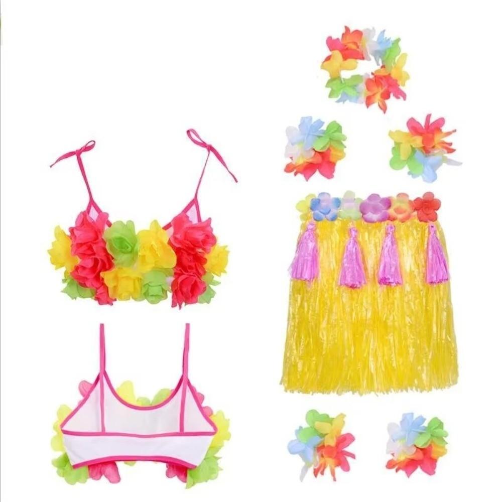 7/8Pcs Costume Hawaiian Costumes Wristbands Hula Dancer Costume  Hawaii Party Supplies