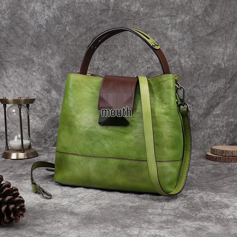 

Vintage Tree Bark Leather Multifunction Crossbody Handbag