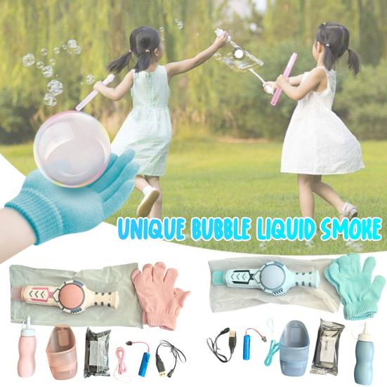 Bubble Machine with Elastic Smoke Effects Lighting Immersive Party Fog Bubbles Machine Parent-Child Interactive Bubble Maker for Friends Children