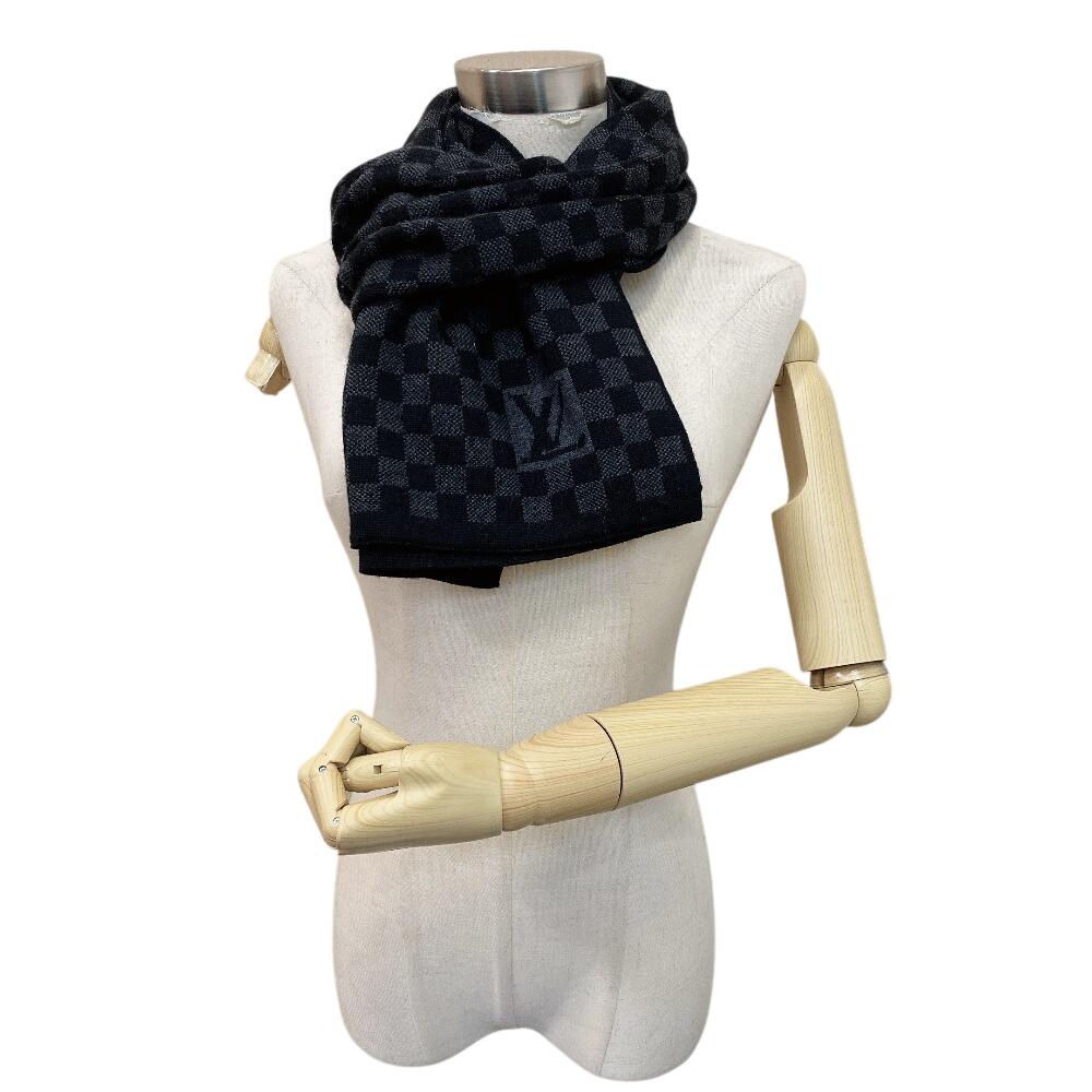 LOUIS VUITTON M74200 Damier wool Echarpe Petit Scarf black wool Used