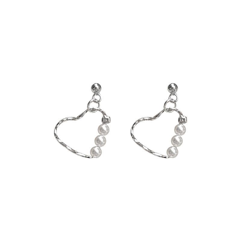 Love Earrings, Pearl Rings, Simple Temperament, Women's Small Earrings, Sweet