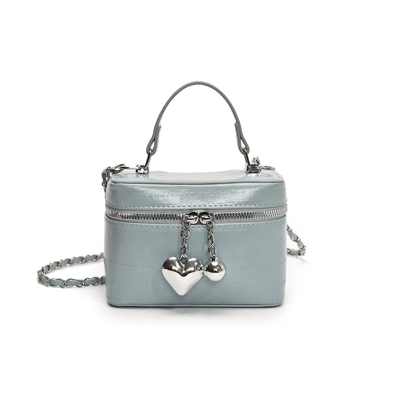 New Fashion Chain Portable Box Bag Women's Messenger Bag Solid Color Shoulder Bag