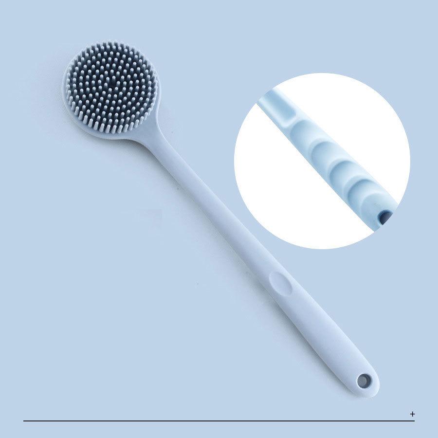 Silicone Long Handle Double-Sided Bath Brush for Exfoliation and Massage