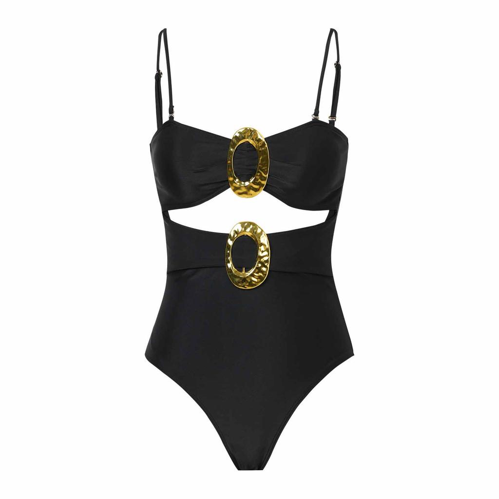 Women Swimsuit Cutout Bathing Suit Linked Ruched Swimwear Adjustable Strap Beach Vacation Wear