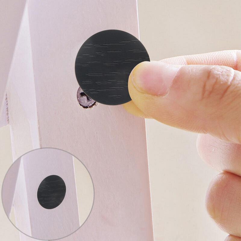 54 Pcs/Sheet 21MM Self Adhesive Sticker Screw Hole Sticker Screw Ugly Cover Paper Wood Craft 3 in 1 Screw Hole Covers for Desk