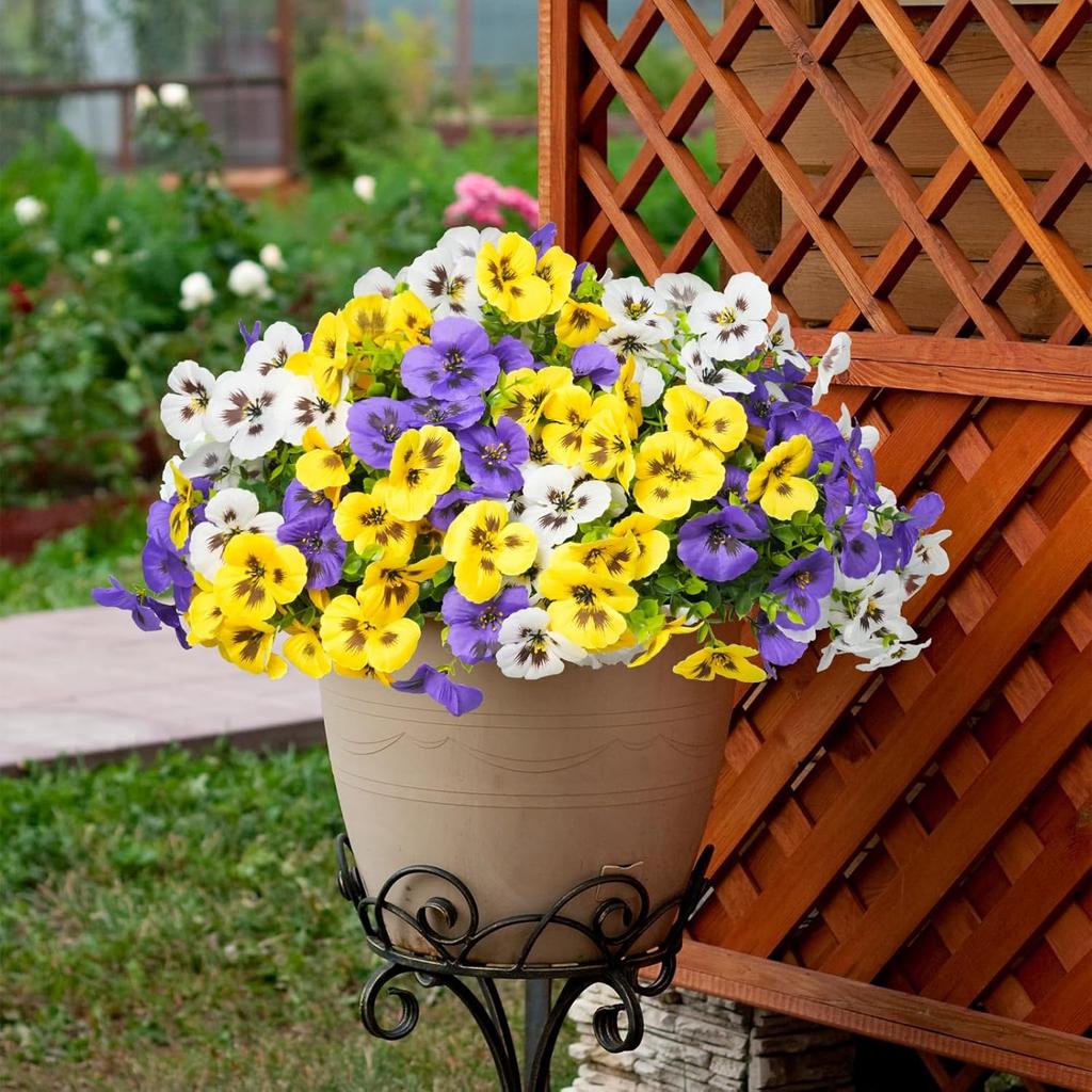 10Pcs Artificial Plant Silk Pansy Outdoor Garden Yard Wedding Bridal Bouquet Home Room Vase Decora Festival Wreath Diy Gift Prop