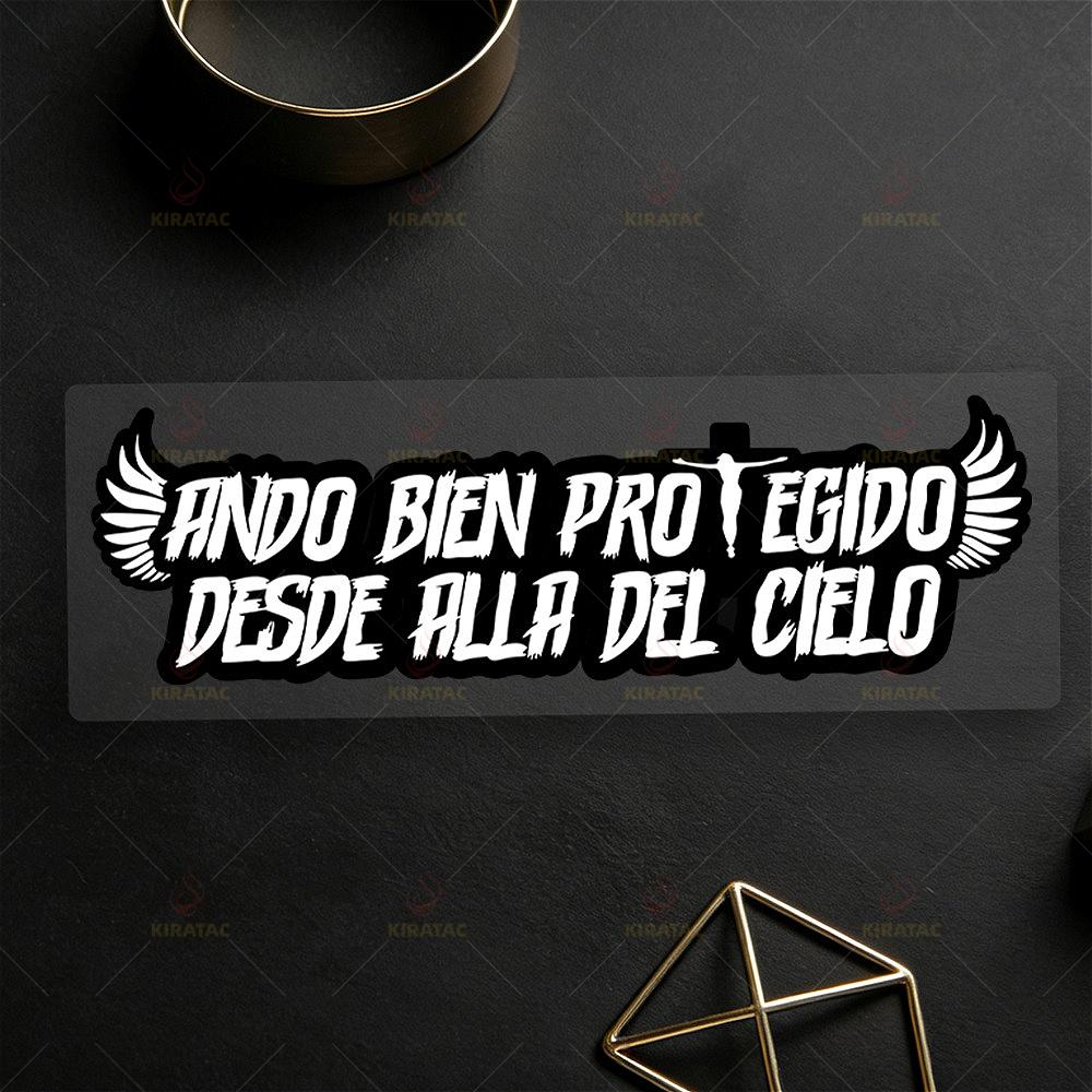 “Well Protected From Heaven” Faith-Inspired Decor Sticker Waterproof for Car Windows Door Motocycle Fairing Winged Trendy Decal