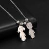 Lemegeton Personalized Custom Boy Girl Kids Family Name Pendant Necklace for Women Men Child Engraved Name Date Bijoux Gift
