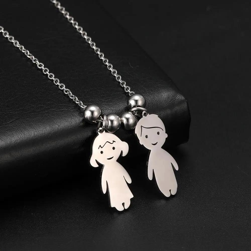 Lemegeton Collana con Ciondolo Personalizzato su Misura Nome di Famiglia Bambino Bambina Bambini per Donna Uomo Bambino Nome Data Inciso Gioielli Regalo