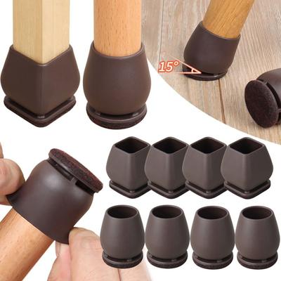 With Thick Wrap Felt Pads Chair Foot Cover Reduce Noise Non-slip Chair Leg Floor Protector Round/Square TPE
