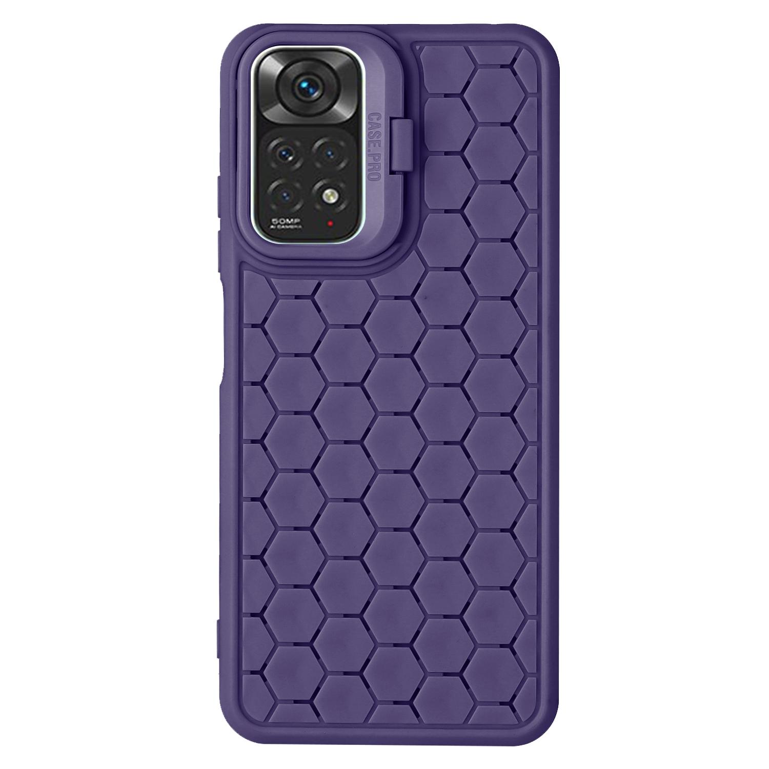 

For Xiaomi Redmi Note 11 Pro 4G (MediaTek)/11 Pro 5G (Qualcomm) Kickstand Case Heat Dissipation TPU Phone Cover Purple