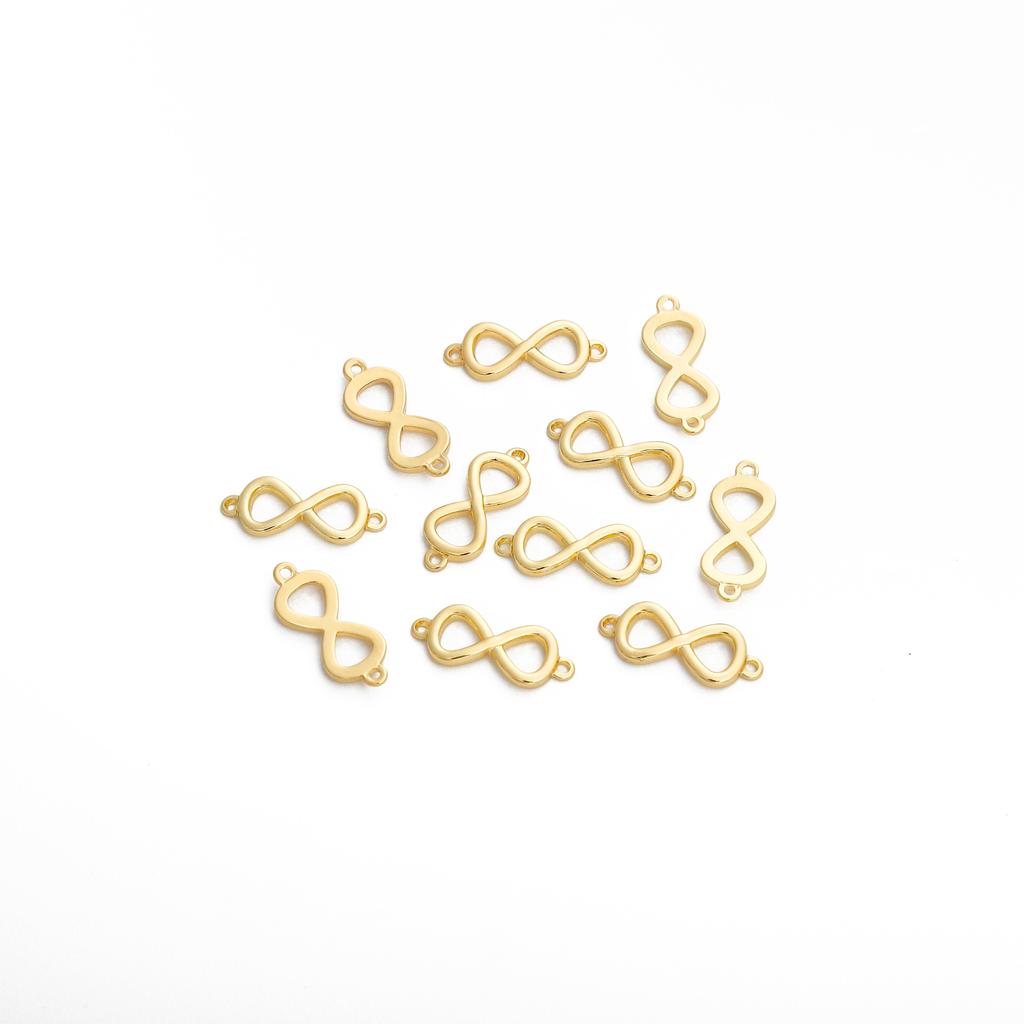 Copper Double Hanging 8-shaped Buckle Pendant For DIY Jewelry Making Craft Accessories