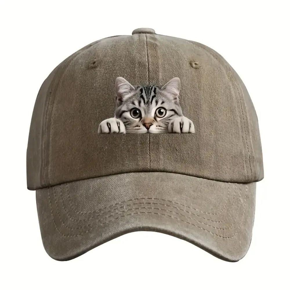 Verstellbare Katzen-Baseballkappe Coole Katze Sonnenhut Modische Wilde Trucker-Kappe Unisex-Stile