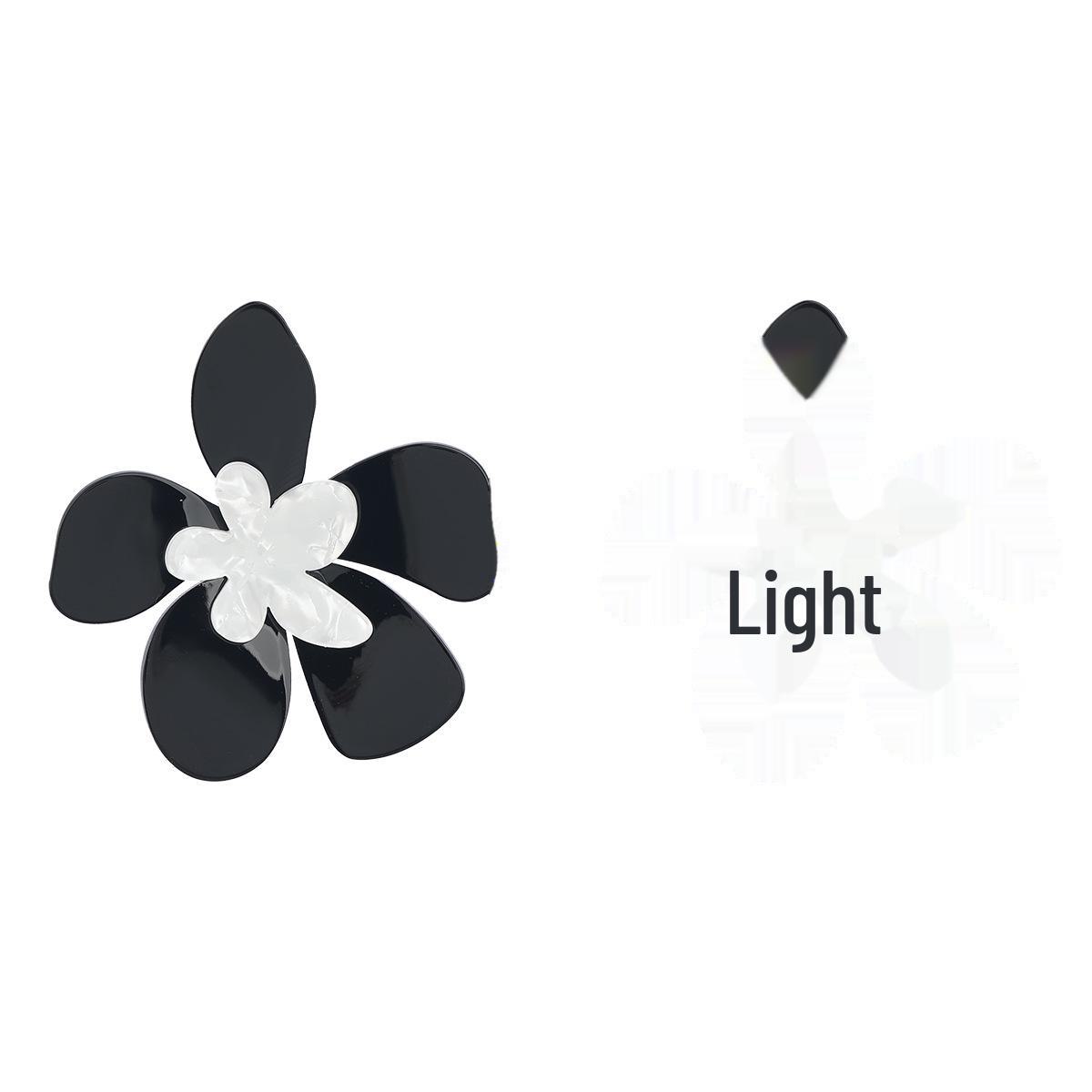 

Элегантные многослойные серьги-цветы из ацетата для женщин - Европейский и американский стиль чёрный