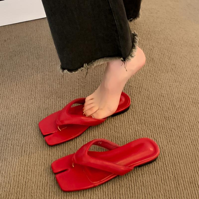 2025 Sommer Damen Zehensteg-Slipper Mode Flats Pantoletten Komfort Outdoor Strandurlaub Flip Flop