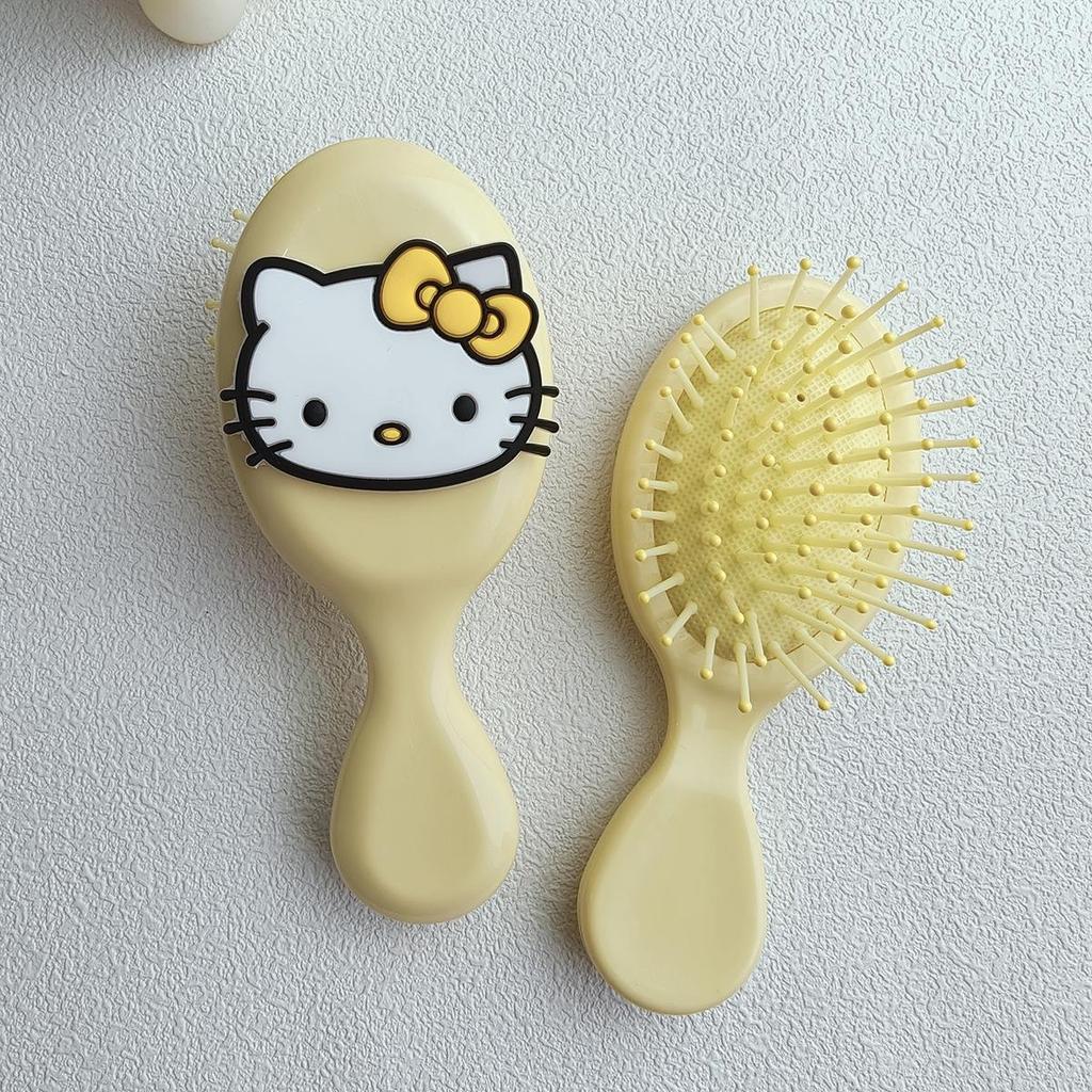 Cute KT Cat Mini Air Cushion Travel Comb for Girls - Portable Cartoon Massage Brush