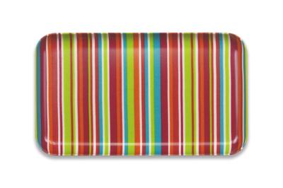 TATSU-CRAFT NR Caster Tray, SS, Nordic Style, Scandinavian, Milanese Stripes, Candy Pink, Non-slip, Microwave-safe, Stylish Plastic Tray, Tray,