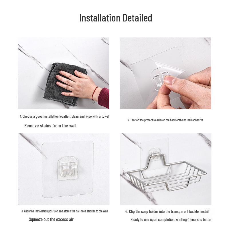 Stainless Steel Wall-Mounted Soap Dish Rack