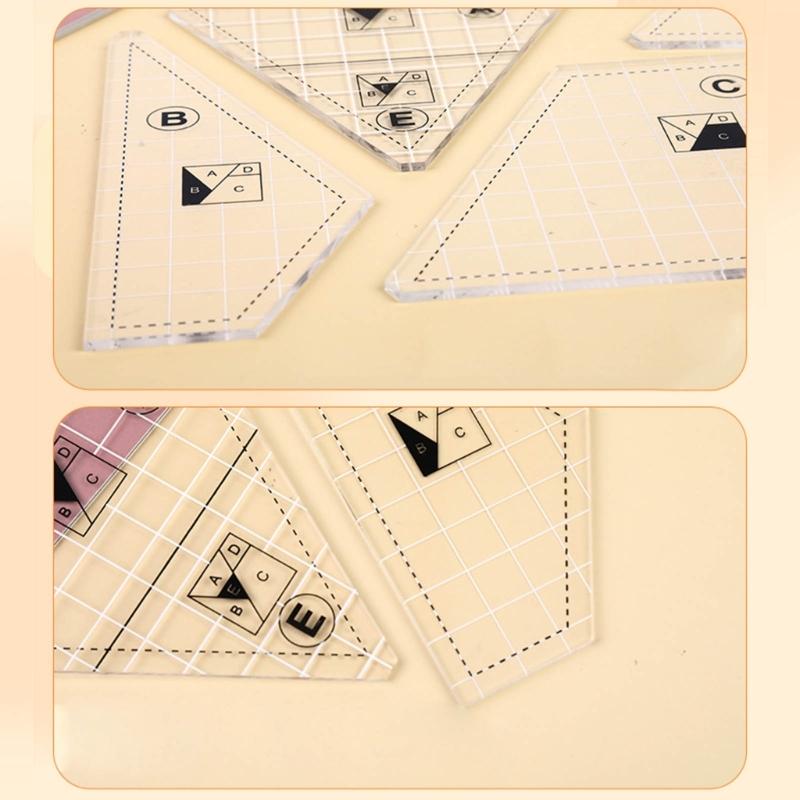 3/4/5Pcs Acrylic Quilting Rulers for Accurate Sewing and Fabric Cutting Measuring Quilting Patchwork Ruler Sewing Tool