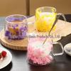 Elegant Double-Layer Glass Cup with Real Flower Design - Perfect for Coffee or Water, Made from High-Quality Borosilicate.