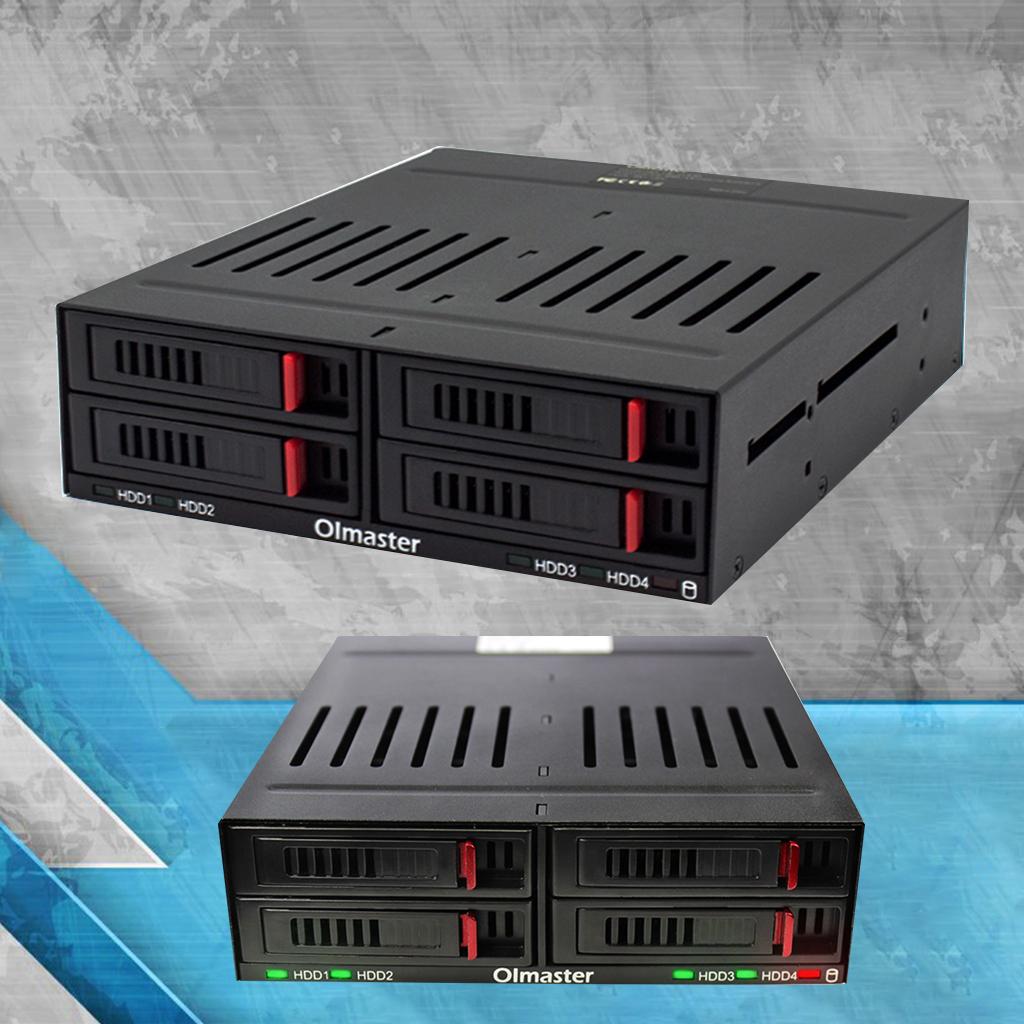 HE-2006 4x2,5 Zoll Schächte Sata Internes Rack Festplatte für Gehäuse HDD SSD Mobiles Gehäuse Abdeckung mit LED-Anzeige