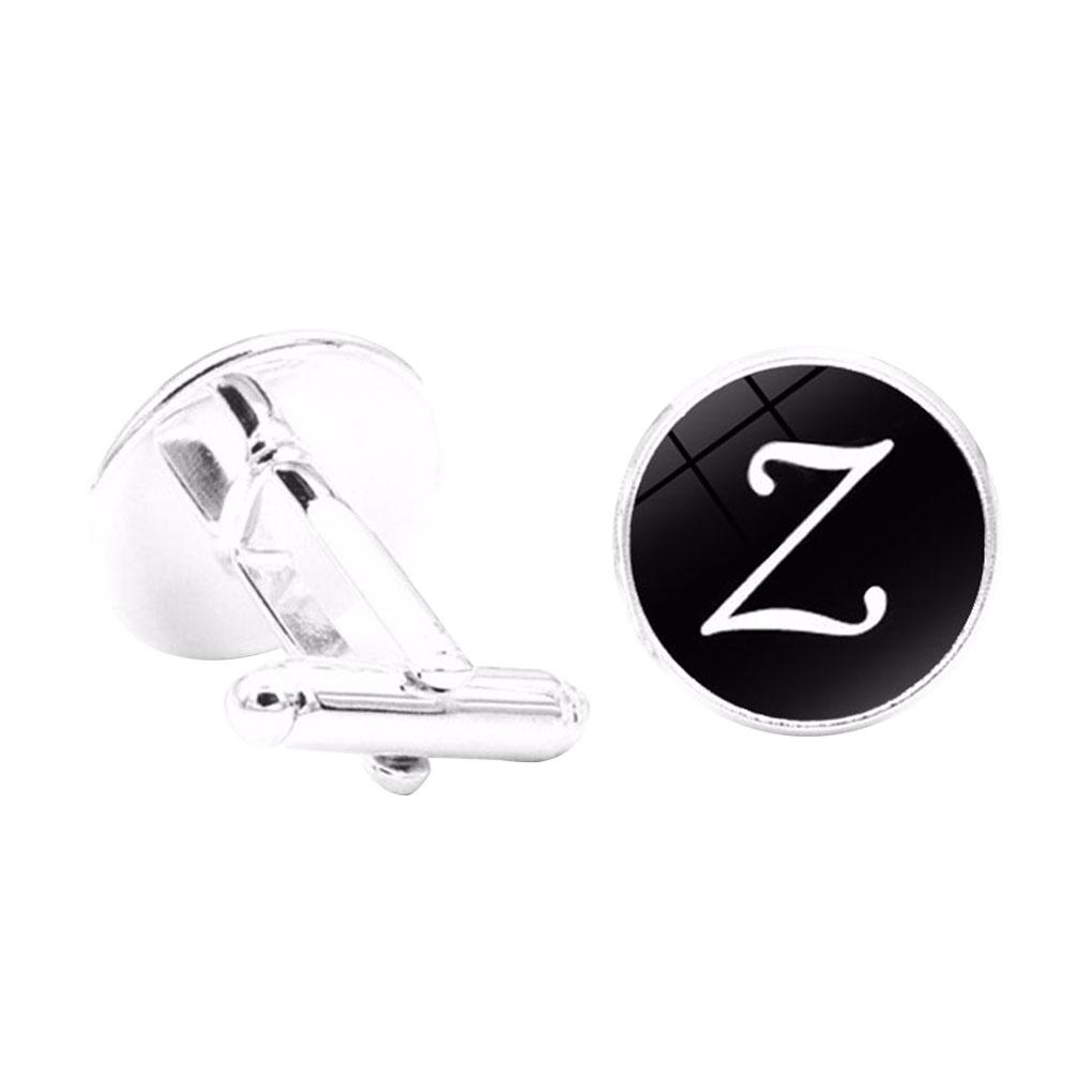 1 Paire Bouton de Manchette Lettre Mariage Formel Initial Alphabet Acier Inoxydable Bouton de Manchette