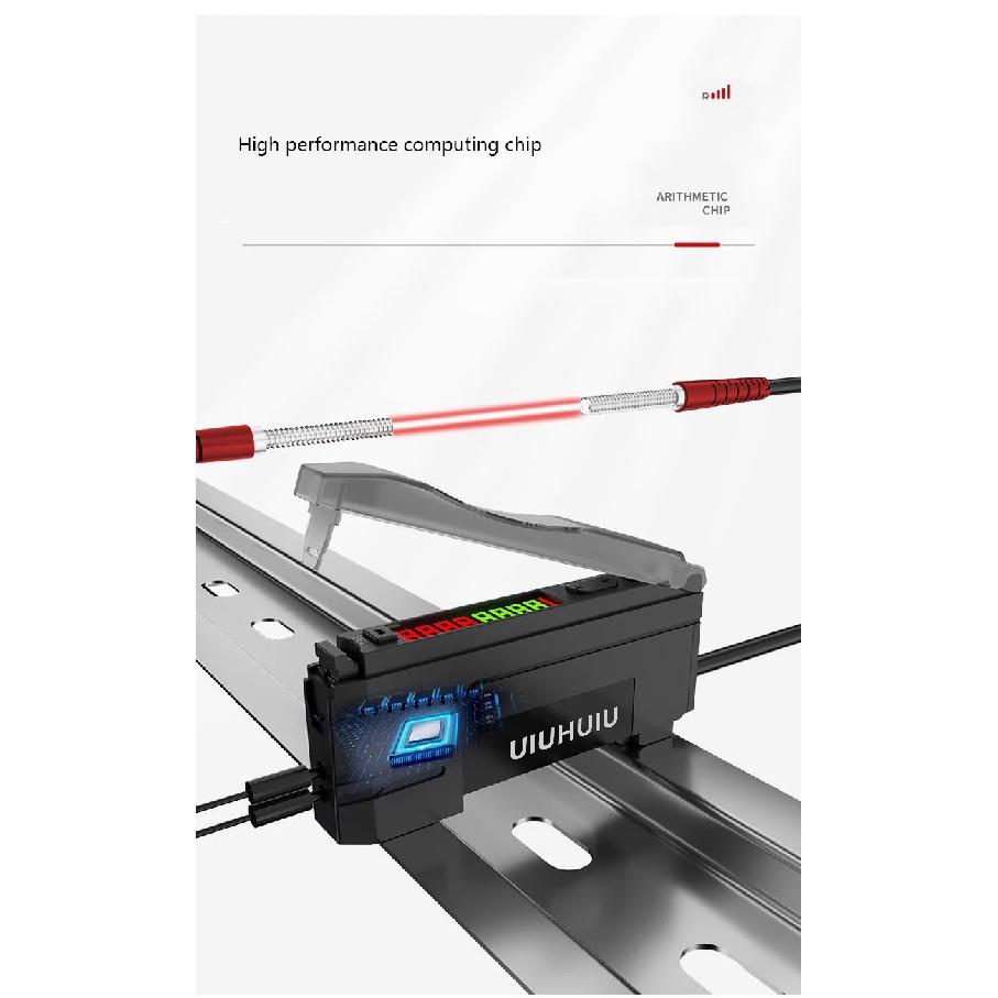 Fiber Optic Sensor Amplifier Digital Display and Economy Style Optical Photoelectric Switch 10-30V DC 3-wire NPN PNP Fiber