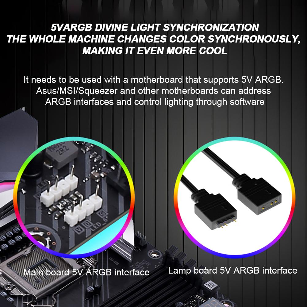 5V 3Pin RGB LED Light Strip Bar 8/24PIN Motherboard Power Extension Cable ARGB Sync PC Cables for Computer Power Supply