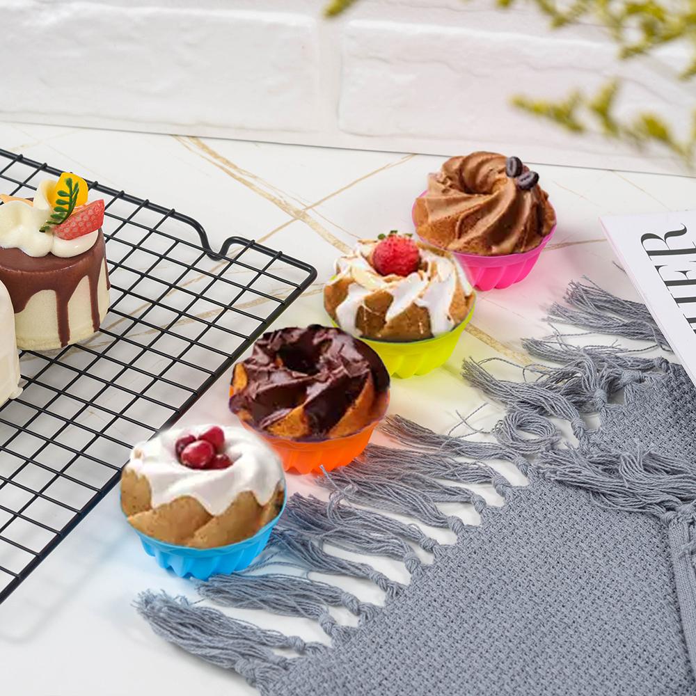 6 stk Silikon Bakeform Kakeform Høy Temperatur Og Lett Å Løsne Kakeform Liten Spiral Chiffonkakeform Halloween Godteri