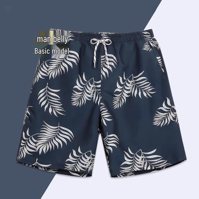 Men's Quick-Dry Casual Beach Shorts - Loose Fit, Ice Silk Swimming Trunks, Five-Point Length.