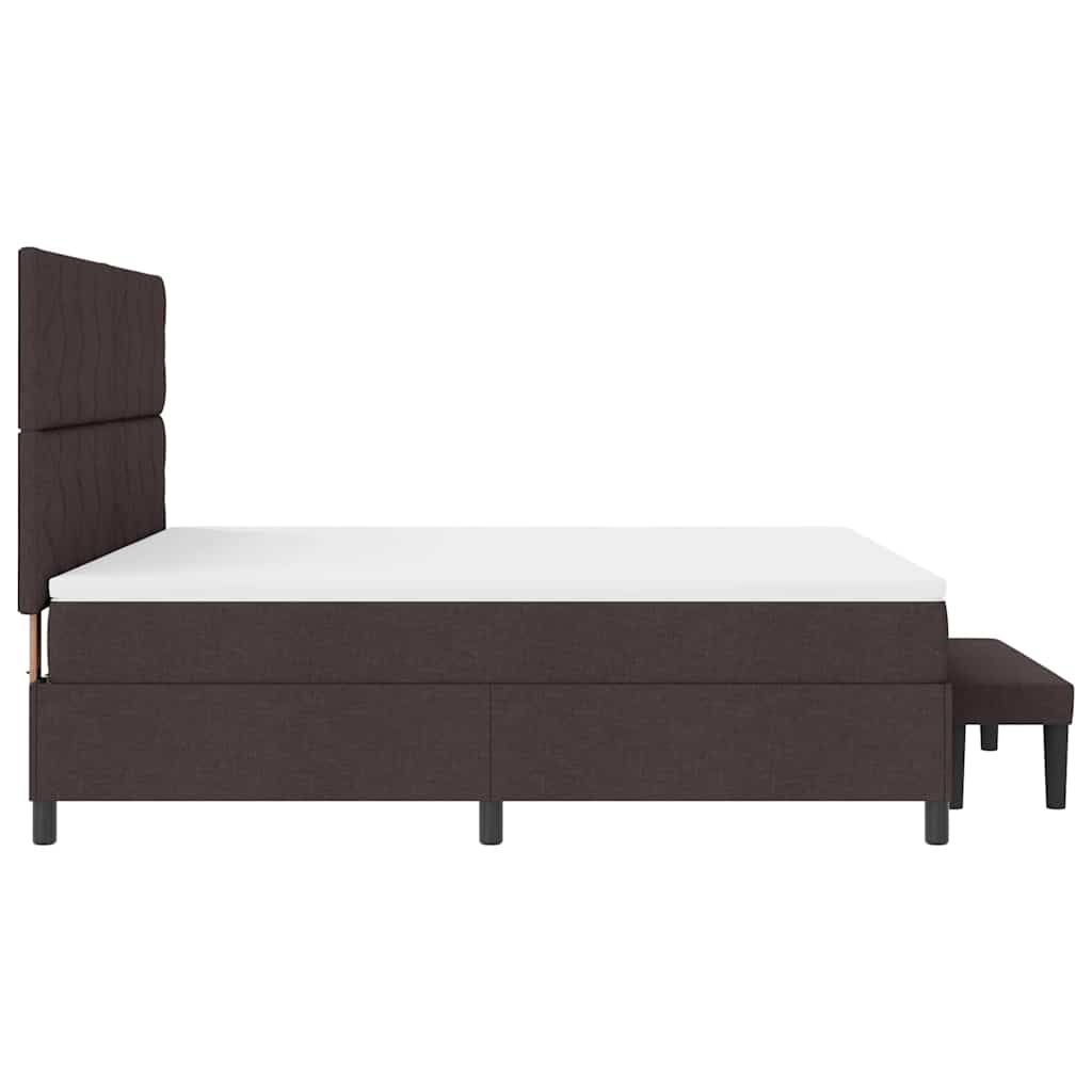 Boxspring Bed with Headboard Dark Brown 180 x 200 cm Fabric