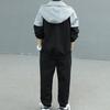 Tuta da bambino a blocchi di colore per bambini, felpa con cappuccio, cerniera, giacca, pantaloni, abito casual, abbigliamento per bambini per la primavera autunno
