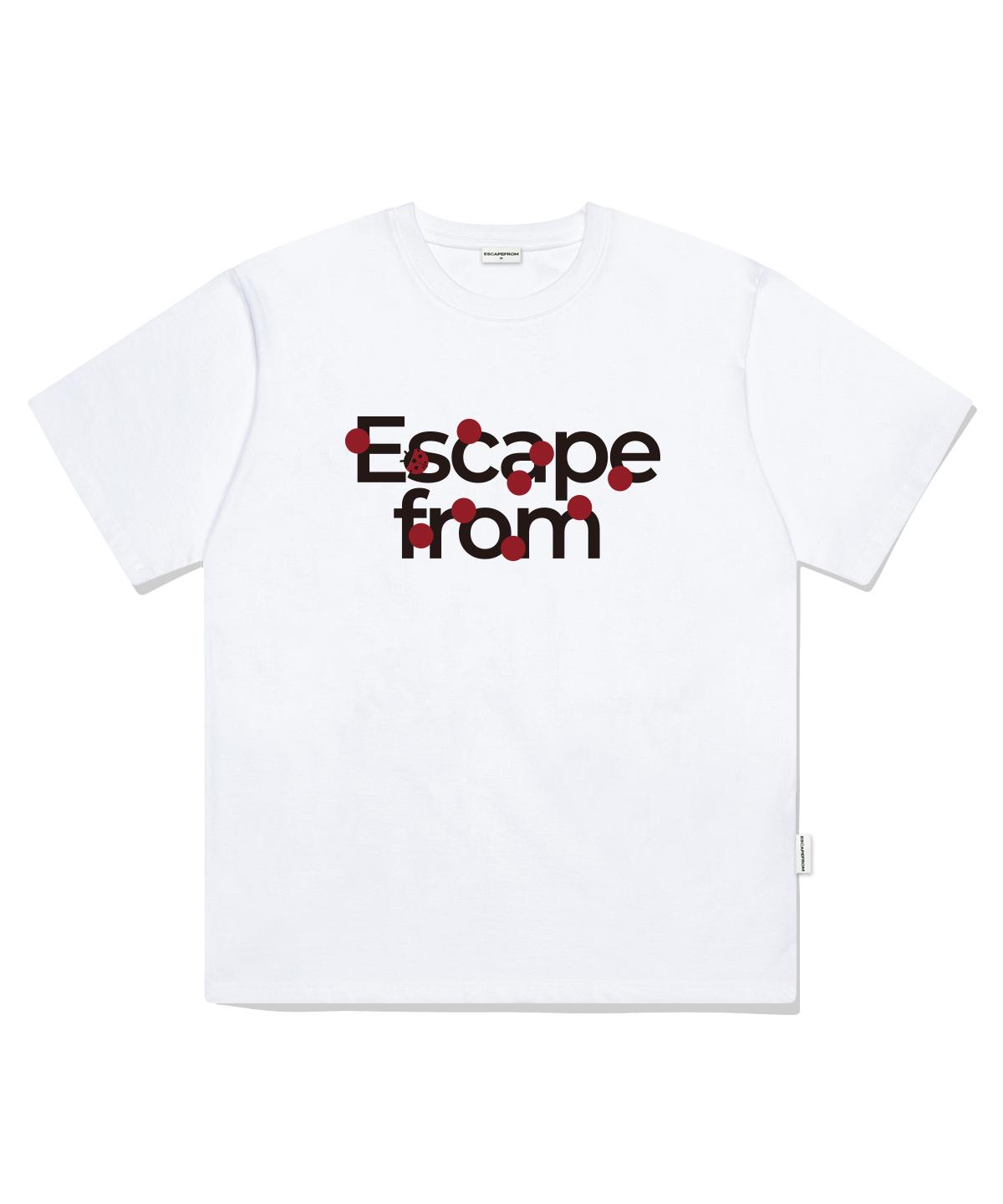 Escape From Logo Ladybug Print Oversized Short Sleeve T-Shirt White M