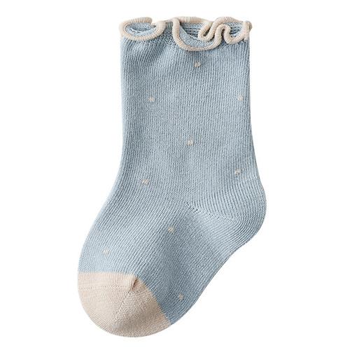 Lawadka Children's Girls Socks Cotton Dot Solid Kids Girl Sock Fashion Princess Baby Socks For Girls Autumn Winter 0-12Years