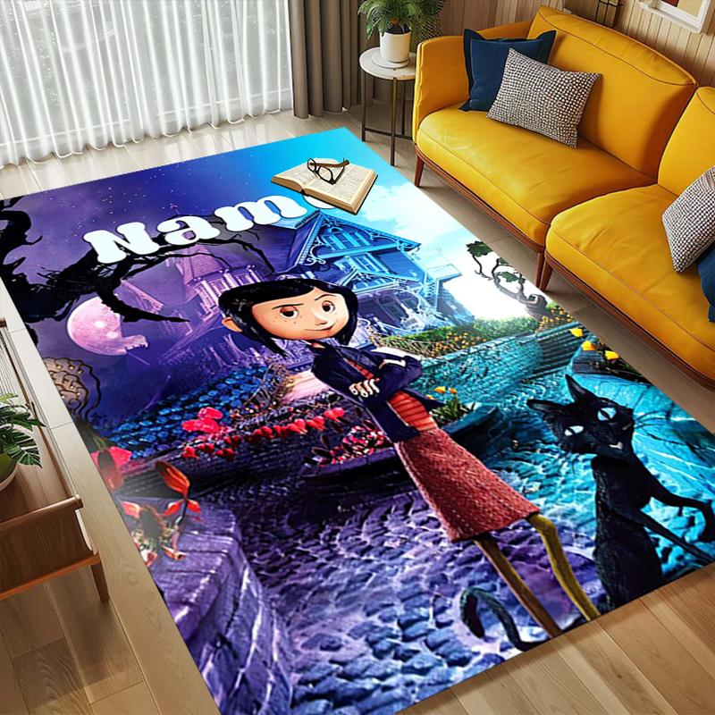 Personalized Name Magic Night Living Room Non-Slip Area Rug Soft Carpet for Bedroom Playroom Sofa Office Home Decor Doormat