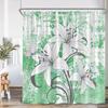 Lily Flower Vintage Shower Curtain White Lilies Floral Colorful Background Nature Plant Bath Decor Art Polyester Bathtub Curtain