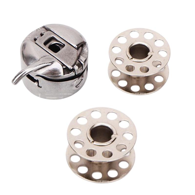 Set da 3 pezzi Casetta porta-spoline per macchina da cucire domestica Spoline in metallo Accessori per cucito Strumenti per Brother Janome Singer