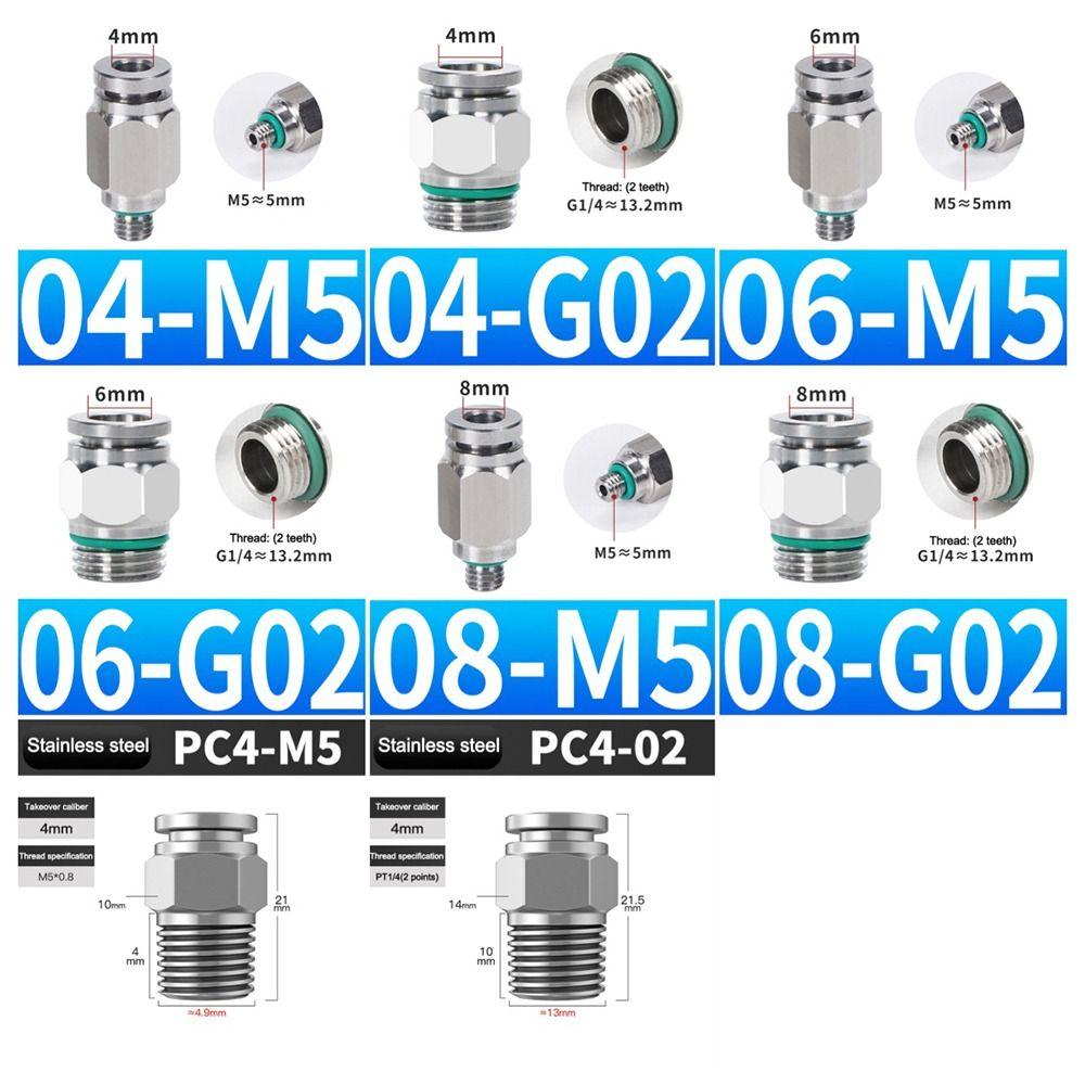 External Thread Pneumatic Air Fitting Push in Connect Air Hose Fitting Air Hose Connections