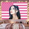 Arazzo Ritratto Ariana Bandiera USA Rosa Pop Star Famosa Appeso a Parete Y2K Carino da Ragazza Decorazione Camera Adolescenti Festa Stanza Condivisa Tessuto