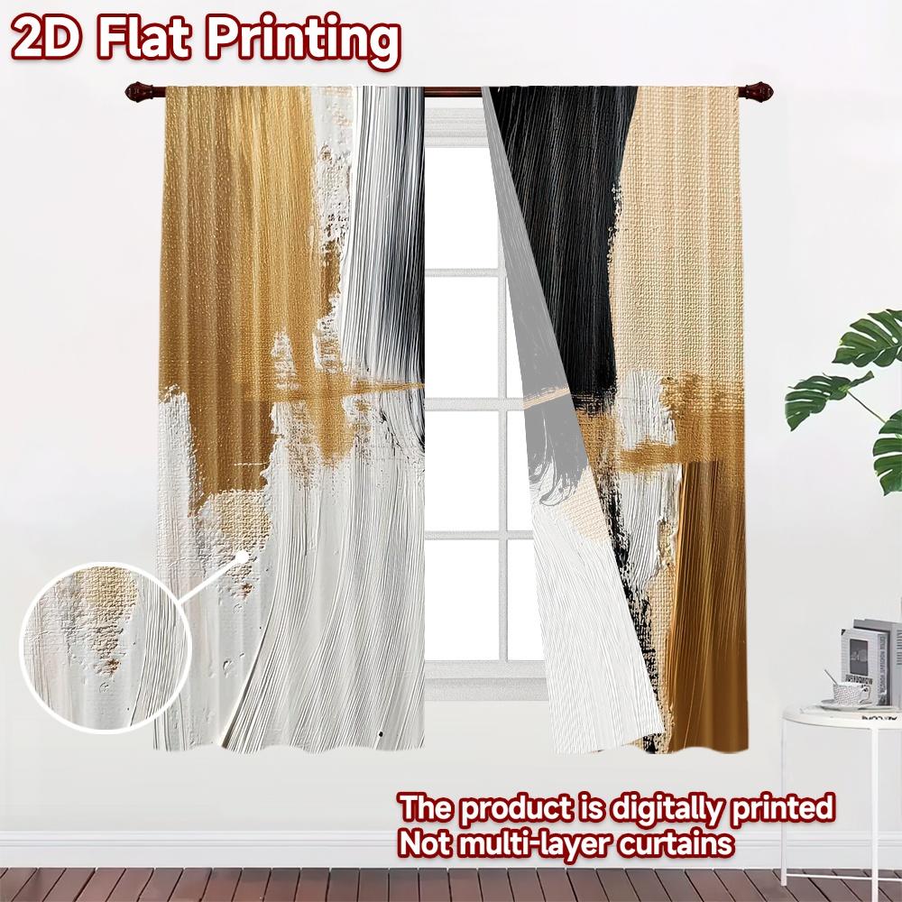 2D flat Photography Backdrop Popular Tapestry Gold and Black Strokes 100% Polyester Anniversary Use for Suitable for indoor