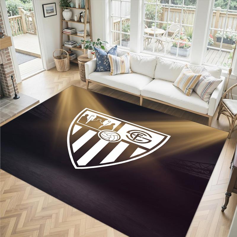 Tappeto in Velluto di Cristallo Design Sevilla FC Accogliente Non?Tappeto Stampato Antiscivolo per Camera da Letto Soggiorno Ingresso