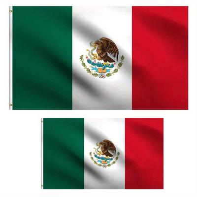 2 Tamaños 90*150cm (3 * 5 pies) 60 * 90cm (3*2 pies) Bandera Mexicana Bandera de Poliéster Día Nacional Vacaciones Decoración de Jardín