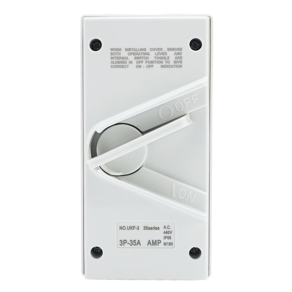 Enclosed Motor Disconnect Switch AC440V 35A IP65 Water Proof 3 Pole Safety Isolation Switch