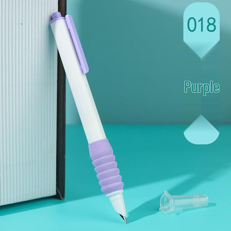 Refillable Ergonomic Fountain Pen for Students - Transparent Colored Plastic Design