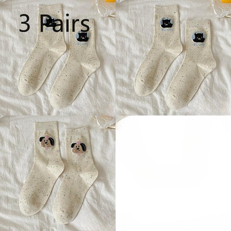 

3 пары женских осенне-зимних милых и симпатичных мультяшных носков-гольф из пряжи Академия Ветра 3 Pairs