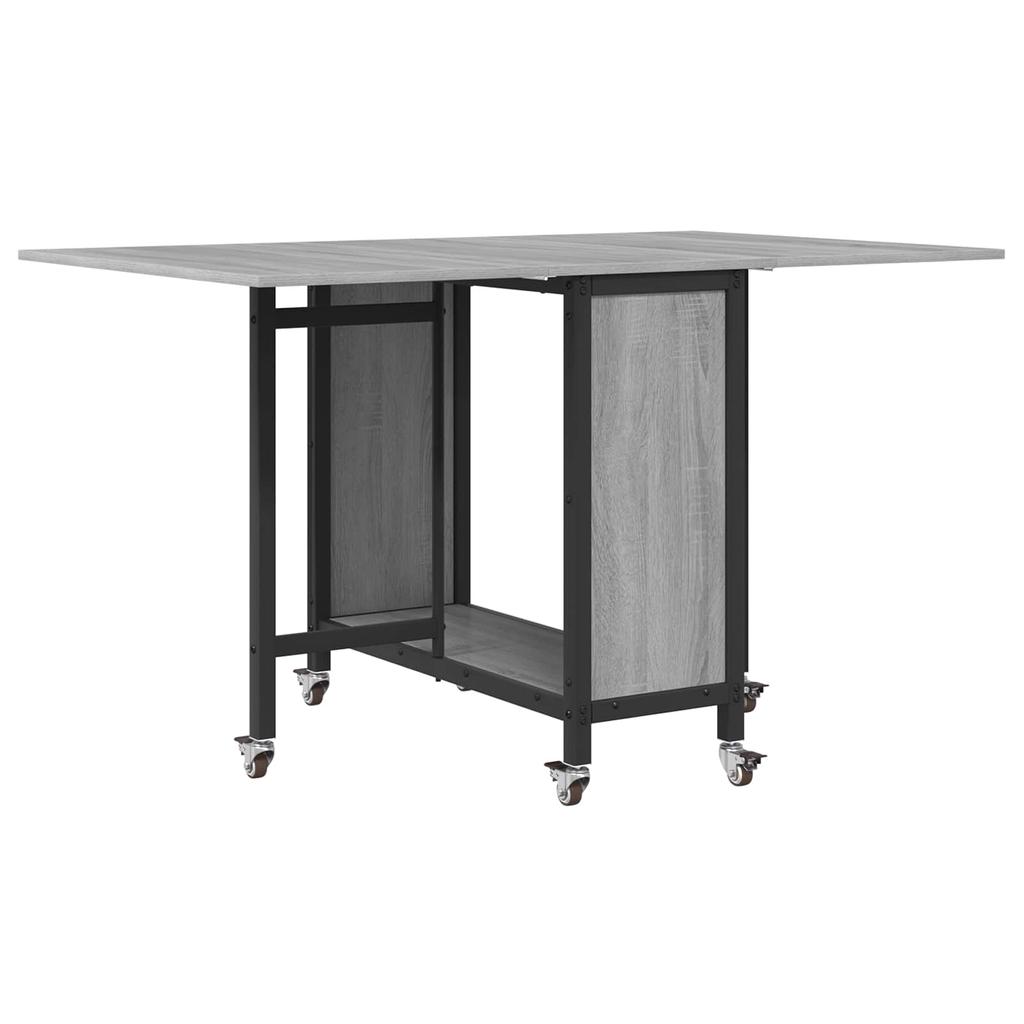 Folding Dining Table with Wheels 130 x 80 x 76.5 cm Steel PB