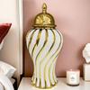 Flower Vase Home Decoration Storage Ginger Jar Wedding Platinum Decor Jar Vase Nordic Electroplated Golden Ceramic General Jar