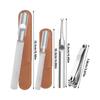 4 Pieces Stainless Steel Nail File Nail Cutter Cuticle Nail Pusher and Trimmer Nail Cuticle Fork With Comfortable Grip